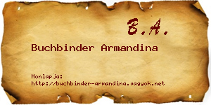 Buchbinder Armandina névjegykártya